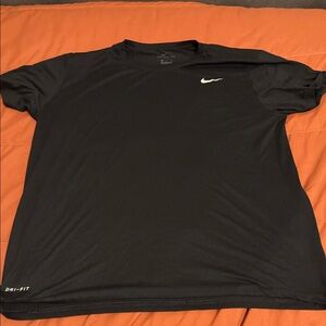 Nike Black Short-Sleeve Dri-FIT Athletic Tee with White Swoosh